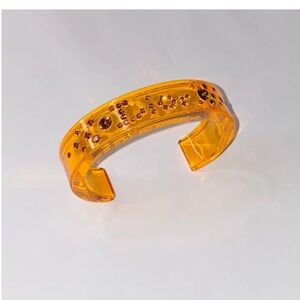 Authentic Dior Orange Crystal Embellished Cuff Bracelet